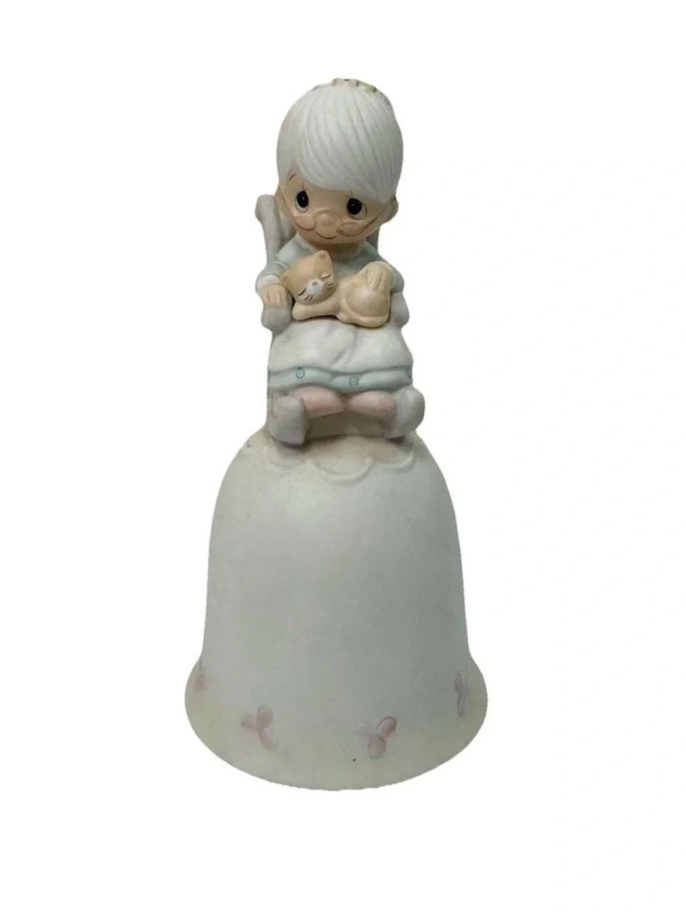 Vintage 1980s Precious Moments “The Purr-fect Grandma” Figurine Bell NIB